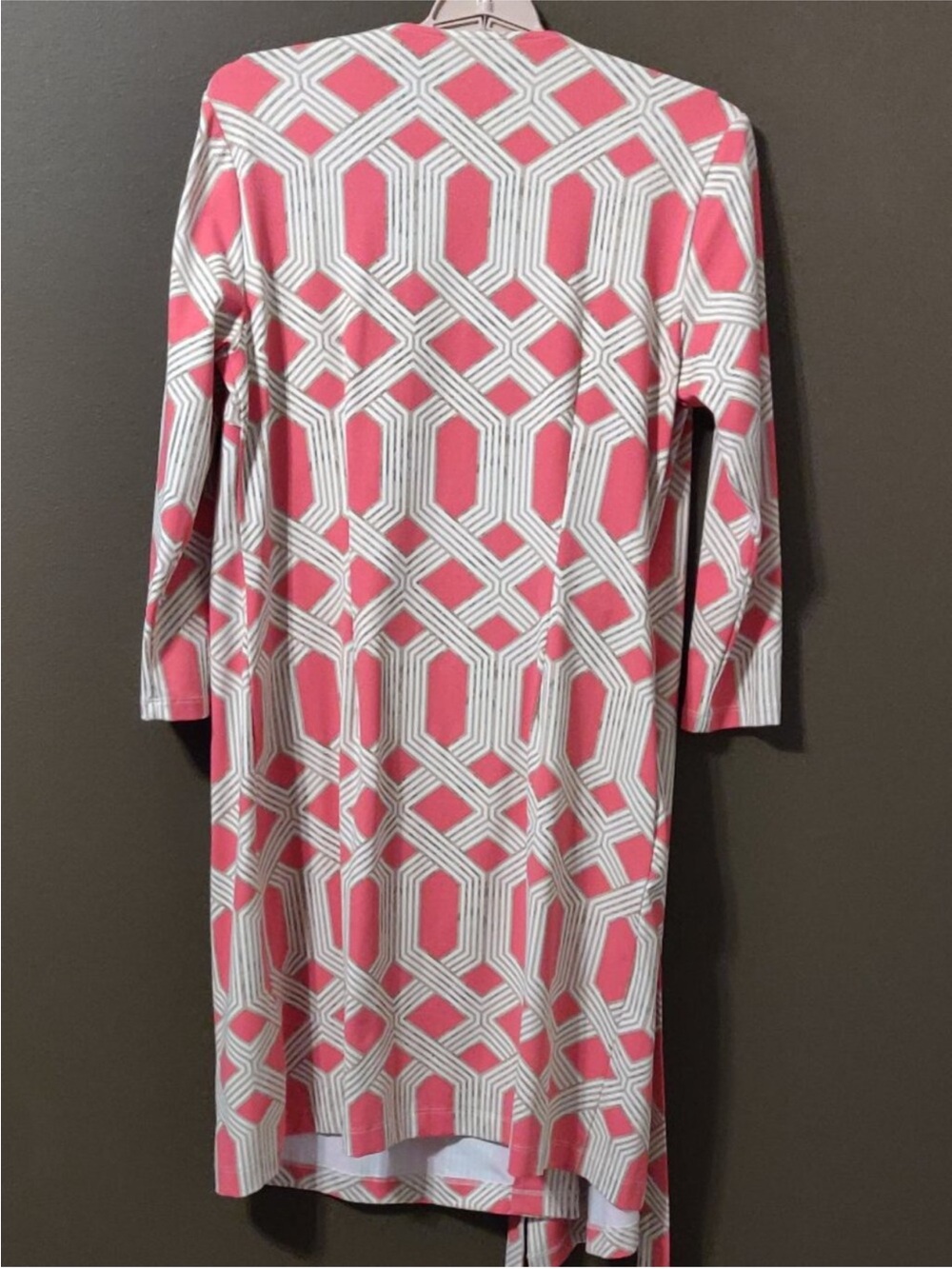 J. McLaughlin pink and tan wrap dress. Xsmall, very stretchy. EUC - Picture 3 of 4